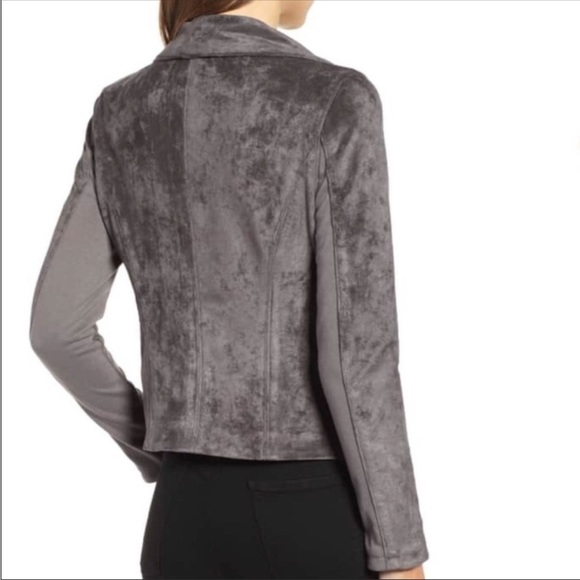 Blank NYC Faux Suede Gray Moto Jacket Sz Medium - Picture 12 of 14